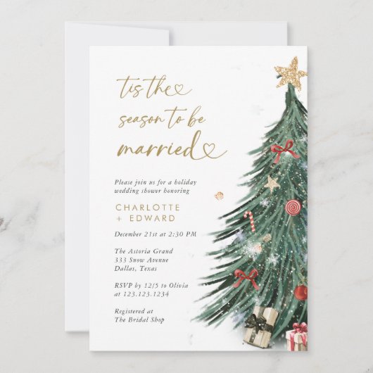 Dit is het seizoen om te trouwen winter bruiloft d kaart (Voorkant)