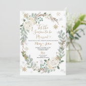 Dit is het seizoen om te trouwen Winter Floral Kaart (Staand voorkant)