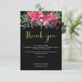 Dit is het seizoen om te trouwen Winter roze kerst Bedankkaart (Staand voorkant)