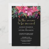 Dit is het seizoen om te trouwen Winter roze kerst Kaart (Voorkant)