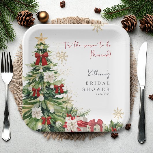 Dit is het seizoen om te trouwen Winter Vrijgezell Papieren Bordje