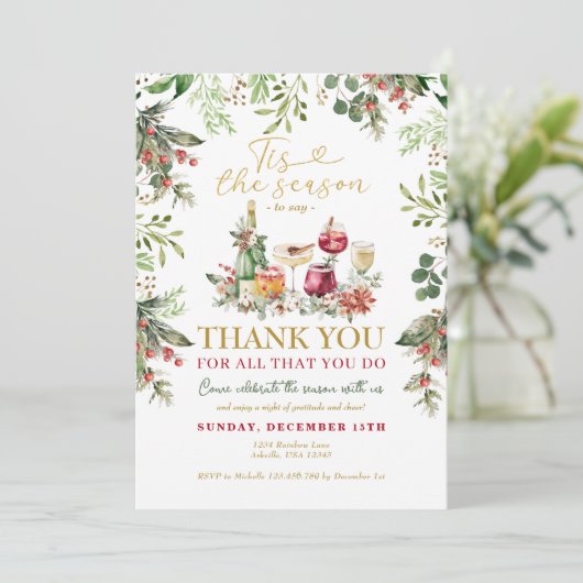 Dit is het seizoen om te zeggen dank u kerstfeest kaart (Staand voorkant)