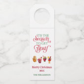 Dit is het seizoen om tipsy kerstbier te krijgen flessenhanger (Voorkant)