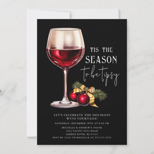 'Dit is het seizoen om Tipsy te zijn! cocktailpart Kaart (Voorkant)