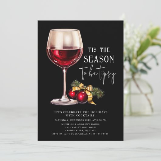 'Dit is het seizoen om Tipsy te zijn! cocktailpart Kaart (Staand voorkant)