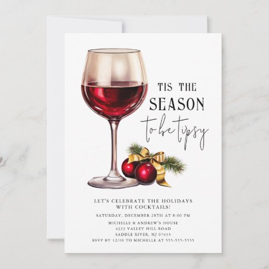 'Dit is het seizoen om Tipsy te zijn! cocktailpart Kaart (Voorkant)