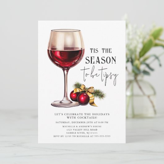 'Dit is het seizoen om Tipsy te zijn! cocktailpart Kaart (Staand voorkant)