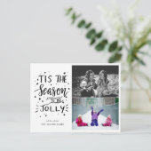 Dit is het seizoen om vrolijk handgeschreven twee briefkaart (Staand voorkant)