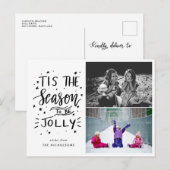 Dit is het seizoen om vrolijk handgeschreven twee briefkaart (Voorkant / Achterkant)