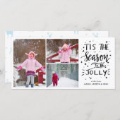 Dit is het seizoen om vrolijk moderne scriptfoto t feestdagenkaart (Voorkant / Achterkant)