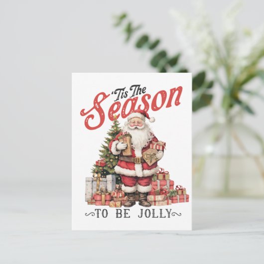 ‘Dit is het seizoen om vrolijk Sinterklaas te zij Briefkaart (Staand voorkant)