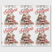 Dit is het seizoen om vrolijk te zijn - ouderwetse cadeaupapier (Vlak)