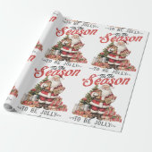 Dit is het seizoen om vrolijk te zijn - ouderwetse cadeaupapier (Uitgerold)