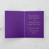 'Dit is het seizoen om vrolijk te zijn' Paarse ker Kaart (Binnen)