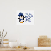 Dit is het seizoen om vrolijk te zijn, pinguïn ker poster (Keuken)