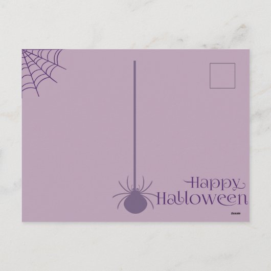 Dit is het seizoen Paarse Halloween Witch Feestdagenkaart (Achterkant)