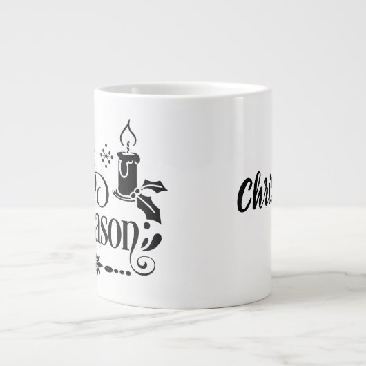 Dit is het seizoen, persoonlijke kerstMok Grote Koffiekop (Voorkant)
