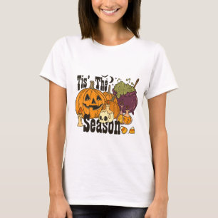 Dit is het seizoen pompoen ketel kaarsen Halloween T-shirt