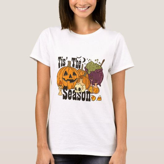 Dit is het seizoen pompoen ketel kaarsen Halloween T-shirt (Voorkant)