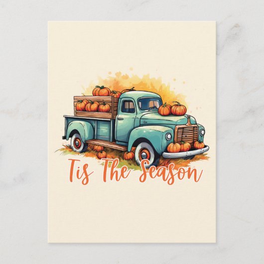 'Dit is het seizoen pompoen vrachtwagen Briefkaart (Voorkant)