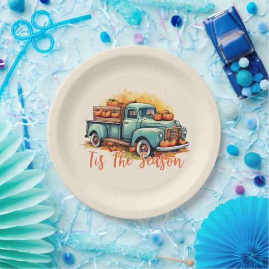'Dit is het seizoen pompoen vrachtwagen Papieren Bordje (Feest)