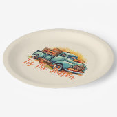 'Dit is het seizoen pompoen vrachtwagen Papieren Bordje (Gekanteld)