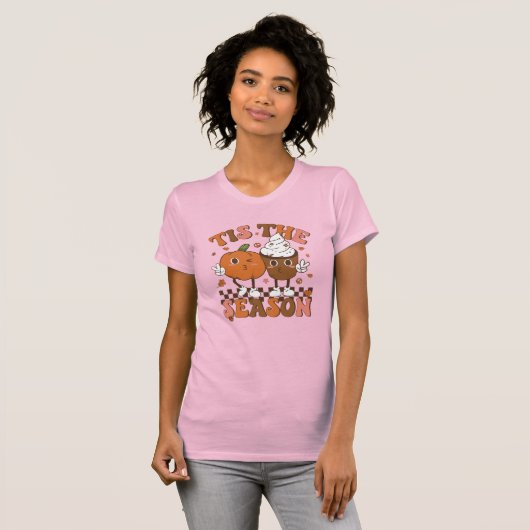 Dit is het seizoen | Pompoenkruid | Groovy Retro T-shirt (Voorkant volledig)