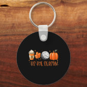 Dit is het seizoen Pumpkin Leaf Latte Herfst Volle Sleutelhanger (Voorkant)