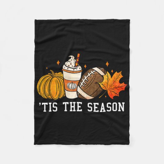 Dit is het seizoen Pumpkin Spice American Football Fleece Deken (Voorkant)