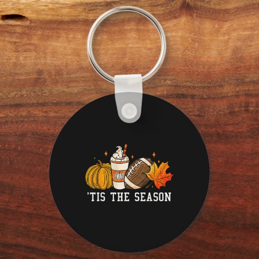 Dit is het seizoen Pumpkin Spice American Football Sleutelhanger (Voorkant)