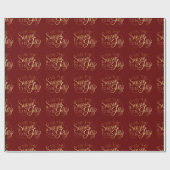 "Dit is het seizoen" Red Gold Script Holiday Cadeaupapier (Vlak)