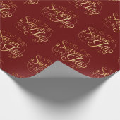 "Dit is het seizoen" Red Gold Script Holiday Cadeaupapier (Hoek)