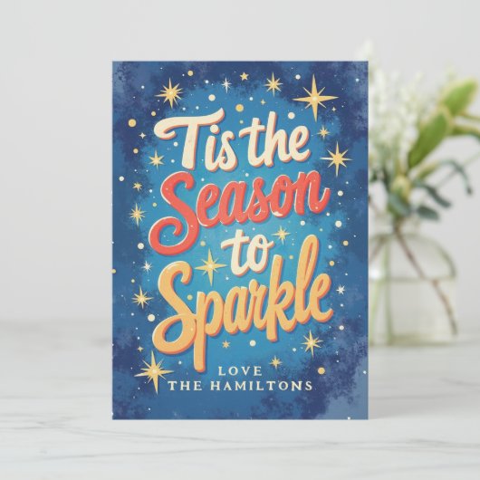 Dit is het seizoen Retro Foto Kerst Kaart (Staand voorkant)