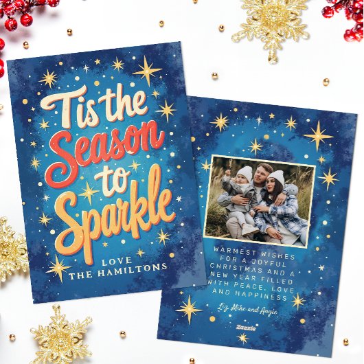 Dit is het seizoen Retro Foto Kerst Kaart