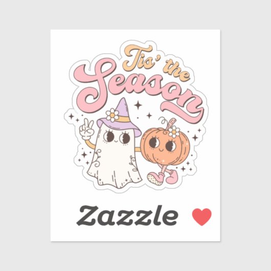 Dit is het seizoen Retro Groovy Halloween Sticker (Vel)