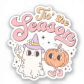 Dit is het seizoen Retro Groovy Halloween Sticker (Voorkant)