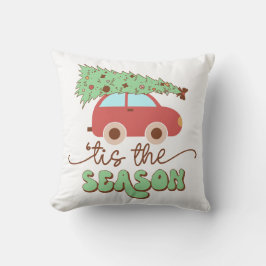 Dit is het seizoen Retro Groovy Kerst Feestdagen Kussen