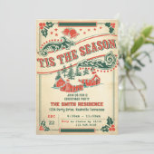 Dit is het seizoen retro  rustieke uitnodiging (Staand voorkant)