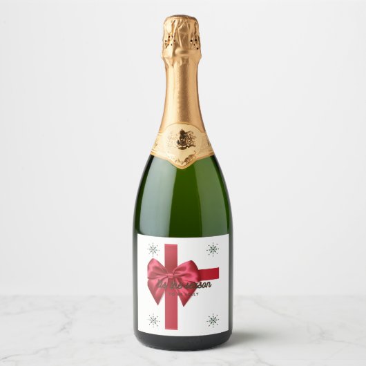 Dit is het seizoen rode mousserende wijn label sparkling wijnetiket (Voorkant)