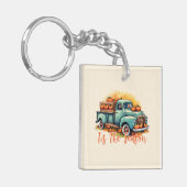 'Dit is het seizoen - Rustieke vrachtwagen met pom Sleutelhanger (Voorkant Links)
