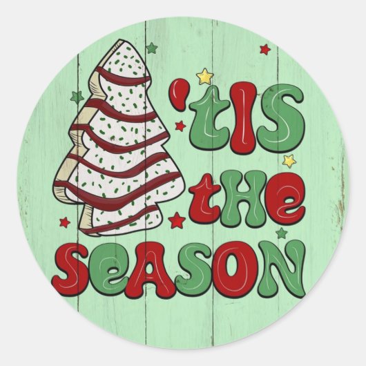 Dit is het seizoen Schattigee kerstboom Sticker (Voorkant)