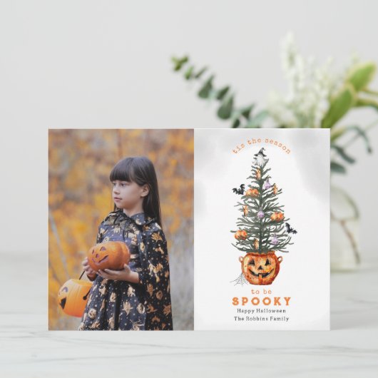 Dit is het seizoen Spooky Halloween Tree Photo (Staand voorkant)