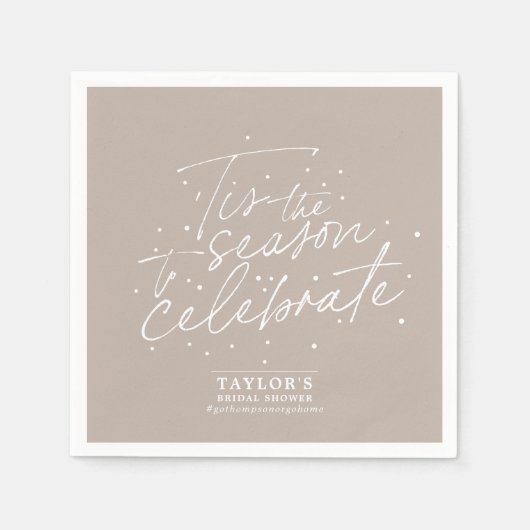 Dit is het seizoen Taupe Winter Vrijgezellenfeest Servet (Voorkant)