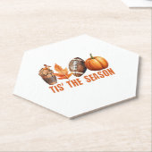 Dit is het seizoen Thanksgiving pompoen Kartonnen Onderzetters (Schuin)