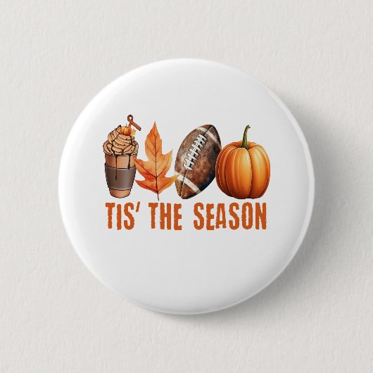 Dit is het seizoen Thanksgiving pompoen Ronde Button 5,7 Cm (Voorkant)