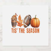 Dit is het seizoen Thanksgiving pompoen Sparkling Wijnetiket (Enkel label)