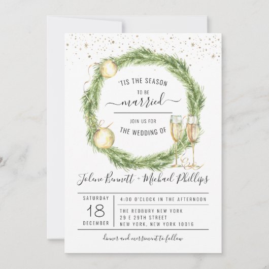 Dit is het seizoen | Uitnodiging tot kerstbruiloft (Voorkant)