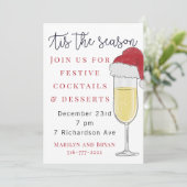 Dit is het seizoen vakantie Champagne Prosecco Par Kaart (Staand voorkant)