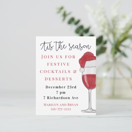 Dit is het seizoen vakantie cocktail party briefkaart (Staand voorkant)
