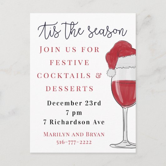 Dit is het seizoen vakantie cocktail party briefkaart (Voorkant)